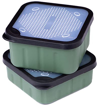 Zite Fishing Köderdosen Set – 2 STK Madendosen & Wurmdosen Angeln – Live Bait Boxen mit luftdurchlässigem Deckel - Lebendköder Behälter