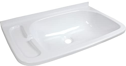Generisch Einlegemulde Waschbecken Wohnmobil Wohnwagen Caravan Camping Boot 465 mm x 295 mm x 110 mm rechteck weiß glänzend