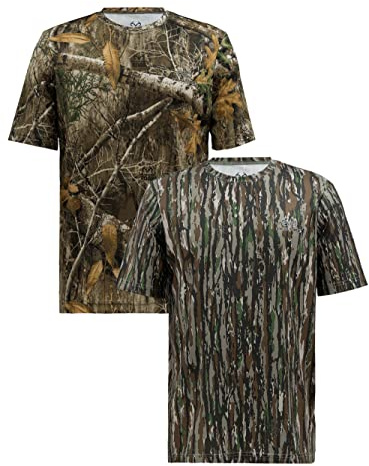 Realtree Men's 2 Pack Short Sleeve Performance Tees, Realtree Edge/Original, Medium