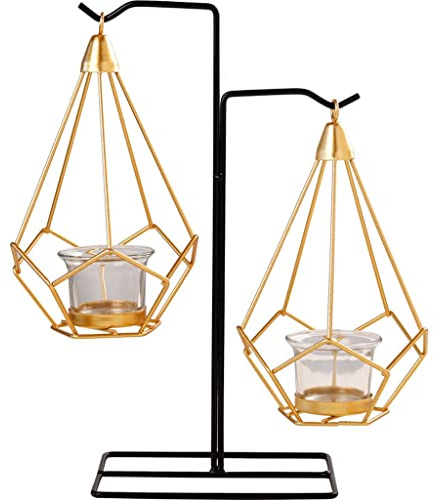 ENGENDER Portavelas Candelador de candelabros de candelabro geométrico de Hierro Forjado nórdico Candelero