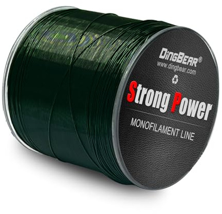 Dingbear Vert Ligne de Pêche en Nylon,Monofilament, Fil à Forte Tension(200m/7# 25LB/0.43mm)
