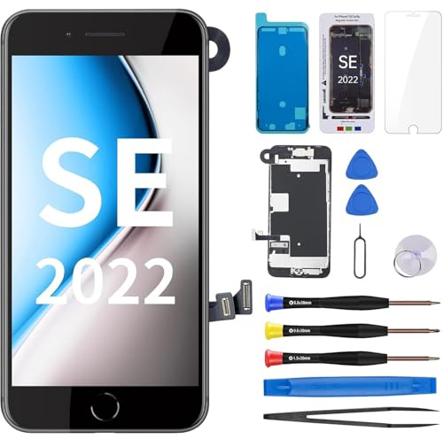 CYKJGS for iPhone 8 SE 3rd 2nd Gen Screen Replacement with Home Button | 4.7 Inch LCD Display SE 2020 2022 3D Touch Digitizer with Front Camera Earpiece SE2 SE3 Full Repair Tools Kit