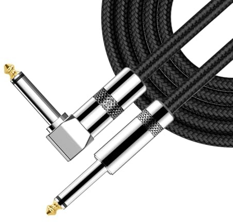 YOURKAY Câble guitare électrique 3 M, 6,35 MM Jack, avec réduction du bruit pour instruments de musique : faible, clavier électronique, stéréo