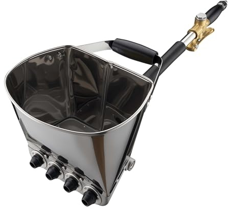 Wiltec Intonacatrice a spruzzo 6-10 bar, macchina per intonaco con ugello da 8 mm, imbuto da 3,7 l, lunghezza 72 cm, pistola per malta in alluminio e acciaio inox