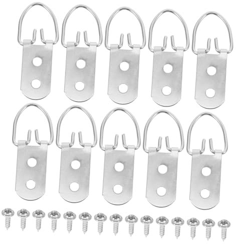 DOITOOL 12pcs D-Ring Picture Hangers Heavy Duty s Hooks Wall Mounting Kit for Artwork Paintings Photos Secure Hanging