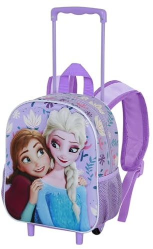 Disney Frozen 2 Beauty-Mochila 3D con Ruedas Pequeña, Lila, 26 x 34 cm, Capacidad 7 L