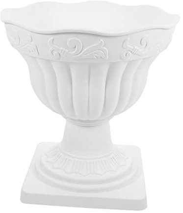 Kisangel Grand pot de fleurs en forme de colonne romaine - Décoration extérieure - Pot de fleurs à suspendre en terre cuite - Paniers carrés rectangulaires - Pots de fleurs d'extérieur en plastique