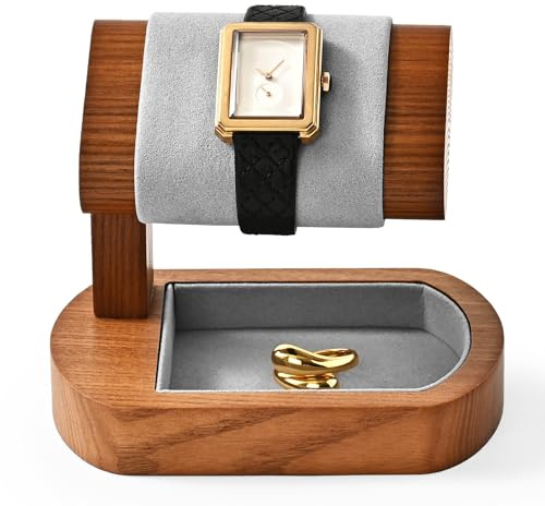 Oirlv Multifunzionale Supporto Per Orologio Semplice In Legno Massello, Porta Orologio, Portaoggetti Per Orologio(08)