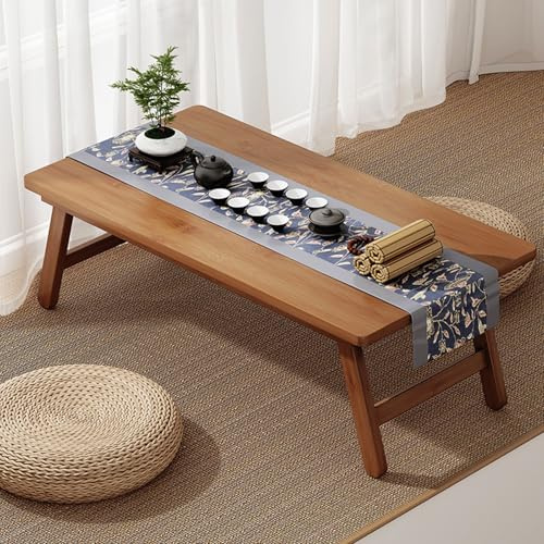 Onxyrbyte Klappbarer japanischer niedriger Tisch,Tatami-teetisch,Tragbarer Japanischer Couchtisch,Schwebender Fenster-Balkontisch,Für Meditation,Sitzen auf dem Boden,Essen und spirituelle Praktiken