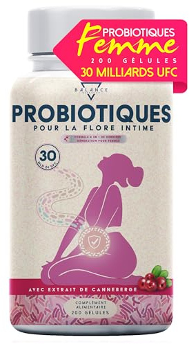 Probiotici e Prebiotici per la Flora Intima - 200 Capsule | Probiotici Donna | 30 Miliardi CFU/giorno | Candida Vaginosi | Lactobacillus Rhamnosus, Reuteri, Crispatus, Fermentum e Mirtillo Rosso