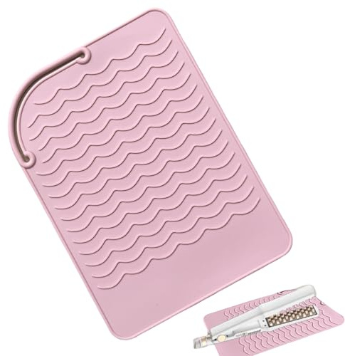 Tampone in ferro riccio resistente al calore | Copertura a prova di calore in silicone per piastre piatte, piastra per capelli | Tappetino protettivo amichevole da viaggio per controsoffitti, salo