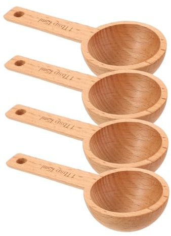 Didiseaon 4 Pièces Cuillère Doseuse à Café Bois Cuillère Doseuse Pour Boîtes De Conserve Ustensiles De Cuisine Bois Petite Pour Café Moulu Et Thé Vrac