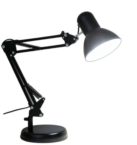 Lámpara de Escritorio, lámpara con Brazo oscilante Ajustable, luz Lectura Retro clásica portalámparas E27 for, mesita Noche, Oficina y más Decoración de Mesa