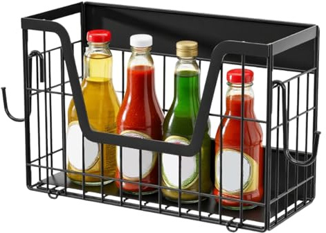 Magnetic Shelf for Fridge - Side Refrigerator Shelves,Seasoning Holder for Workplace Locker Garbage Bag Apron Dorm Kitchen Bathroom Dishcloth