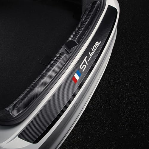 Tira Protectora De Parachoques Trasero De Coche De Fibra De Carbono para Focus St Line 2012 2018 2020 Cubierta De Ajuste De Entrada De Puerta De Umbral De Maletero Antiarañazos Pegatina