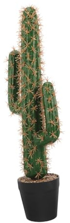 ELAYARD Planta Artificial Cactus Grande en Maceta de Plástico Efecto Decorativo Realista para Decoración de Sala y Uso al Aire Libre