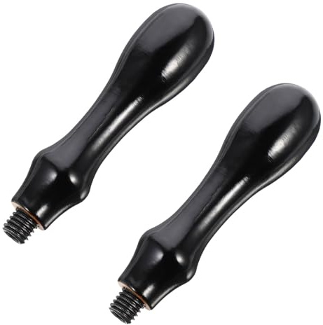 Cabilock Mango de Sello de Madera Negro 2 Piezas Mango de Sello de Lacre para Sobres Artesanal Pulido Cómodo para Manualidades y Sellado de Bodas