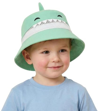 Generisch Sombrero de sol para niños con protección para el cuello, UPF 50+, transpirable, de malla, para verano, al aire libre, para niños y niñas, Verde claro., 8-24 Monate
