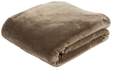 Gözze - Premium Cashmere-Feeling Wohn- und Kuscheldecke, 500 g/m², 130 x 170 cm - Taupe, Offwhite
