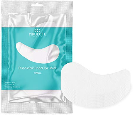 Project E Beauty 100pcs Disposable DIY Non-Woven Eye Mask Paper DIY Cotton Eye Care Mask | for Skincare & Spa Salon Use | Cosmetic Facial Paper for Toner, Serum, or Lotion (100, Eye Zone)