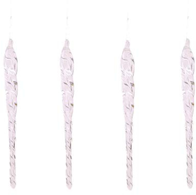 Set von 4-12cm Elegante Glas-Eiszapfen-Christbaumschmuck