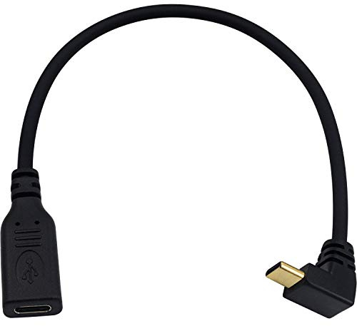 Maxhood USB C Extension Cable Short, 90 Degree USB C Extension Cable, UP & Down Angle Type C Extender for Nintendo Switch, MacBook, 0.8feet