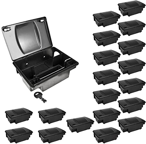 Köderstation Ratten Set Köderbox Garten Mausfalle Mäuse Rattenköderbox Box Rattenköderstation Rattenfalle Kinder- Haustiersicher Koederbox Auswahl 1-30 St. Petigi