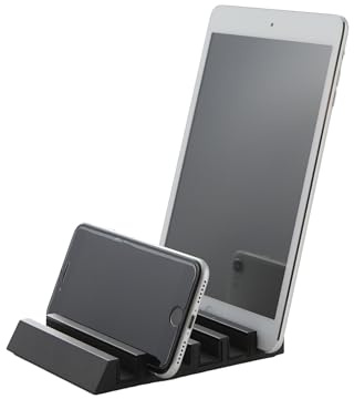 YAMAZAKI 5275 Tower Tablet Stand, Black, Aluminum/Silicone, 10 x 13 x 1.8 cm