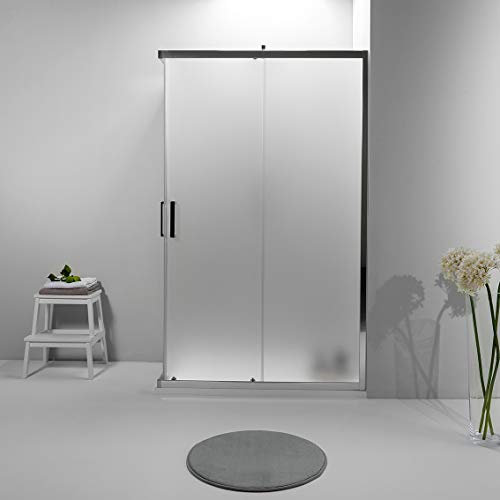 Box Doccia Angolare - Cabina Doccia Elite con Porta Scorrevole Vetro Temperato 6mm,Anticalcare con Profilo Cromato e Chiusura Magnetica (80 x 100 cm, Opaco)