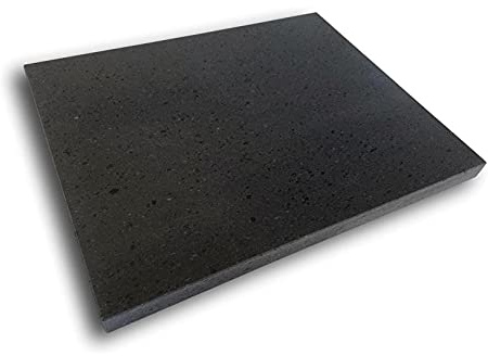 Placa lisa 39 x 35 x 2 de piedra volcánica ollar – refractaria del Etna para horno eléctrico y gas, barbacoa, parrilla para pizza y carne