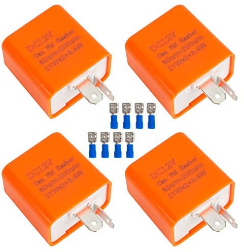 SFONIA LED Blinker Relais 4 Pcs Relai Blinkerrelais Motorrad Quad Lastunabhängig Blinkergeber Einstellbar 2 Pin Polig 12V