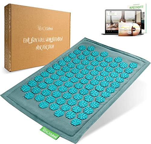 BACKLAXX® Akupressurmatte für Füße mit 2116 Nadeln, Akupressur Fußmatte | Fußreflexzonenmassage Matte mit Befestigungsband, Halbleinen & Kokosfaser, Nagelmatte & Nadelmatte für die Fussmassage