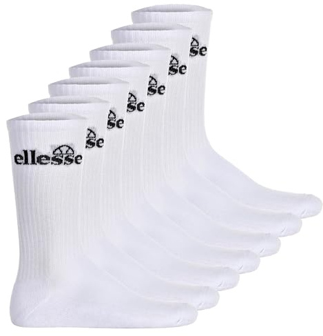 Ellesse Unisex Sport-Socken, 7 Paar - Trego Sport Sock, Crew Socks, Tennis, Ripp-Bündchen, Logo