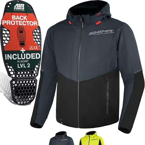 SHIMA DAYBREAKER Motorradhoodie Herren und Damen - Motorrad Kaputze Hoodie mit Protektoren Jacke Kapuzenjacke Aramid | Wetterfester Fahrkomfort