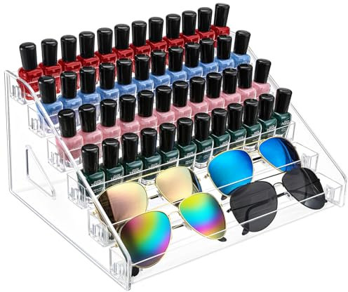 AusDaur Nagellack Aufbewahrung Organizer Regal 6-Tier Klar Farbständer Halter für Miniaturfarben Gel-Nagellack ätherischen Ölen und Sonnenbrille erfüllt Künstler und Schönheitsbedürfnisse
