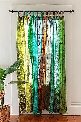 Indischer Seidenvorhang, Patchwork, Sari, Bohemian, -Vorhänge (mehrfarbig)