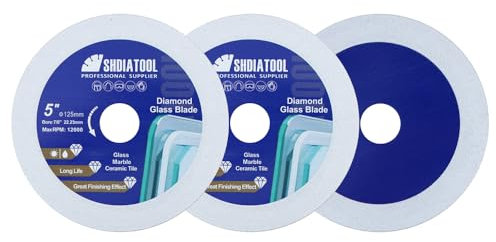 SHDIATOOL Diamant-Glas-Trennscheibe 125mm Sägeblatt, Ultra-Dünn-Trennscheibe für Fliesen Keramik Porcelaim Marmor 125mm (3er Pack)