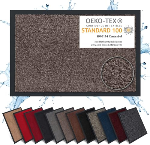 Carpet Diem Fußmatte Taupe, 80x120 cm, rutschfeste Schmutzfangmatte | Fußmatte Eingangsbereich, Innen & außen, rutschfeste Türmatte, Schmutzfang Teppich für Haustür, Fußabtreter Qualität aus EU