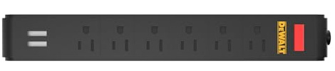 DEWALT Magnetic Power Strip with 6 Power Outlets, DEWALT Workshop Storage System Compatible (DWST82693)