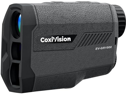 CoxiVision Entfernungsmesser für Golf und Jagd, 1000Yards Reichweite, 6-fache Vergrößerung, Pin-Seeker, Flag-Lock & Vibration, Bogen-/Gewehrmodus, Winkelkompensation