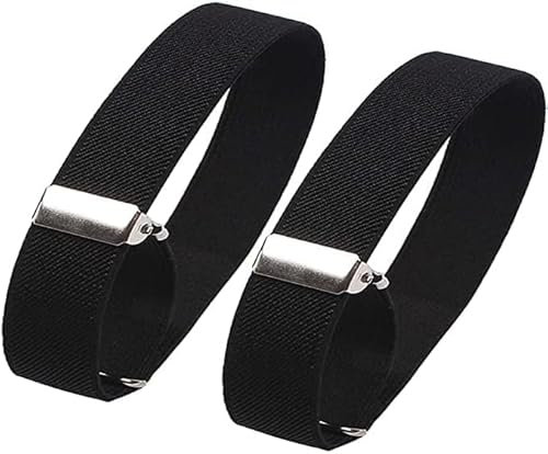 Gunwon 1 Pair Elastic Adjustable Armbands Arm Sleeve Shirt Garter Sleeve Holders，Anti-Slip Shirt Sleeve Holders,Elastic Adjustable Armbands for Men, Expandable Shirt Armbands (Black)