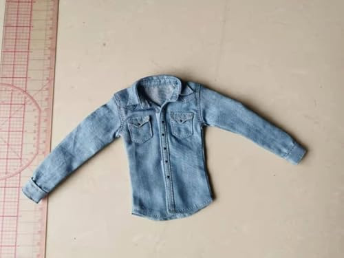 ximitoy Q1-2 1/6 Männlicher Soldat Denim Hemd Modell (2 Farbe) für 6'' schmale Schulter Figur (hellblau)