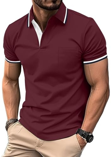 zitysport Poloshirt Herren Kurzarm mit Brusttasche Polo | Polohemd Herren Kurzarm Atmungsaktives Golf Polo Shirt Männer Sommer Shirts Sport Basic Slim Fit Tshirt
