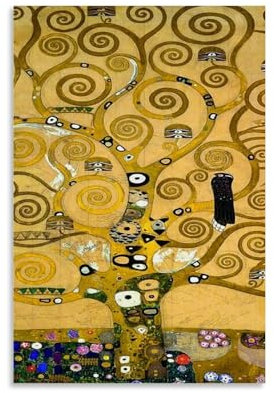 HBEOOP Stampa artistica da appendere alla parete di Gustav Klimt (albero della vita), decorazione per la casa, decorazione da parete, per camera da letto, quadro estetico, 60 x 90 cm