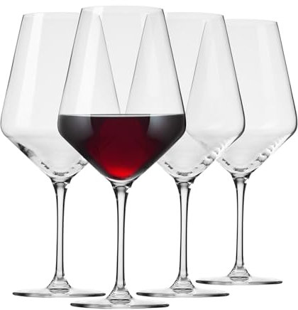 Krosno Copas de vino tinto de cristal | Juego de 4 | 730 ml | Colección Avant-garde | Ideal para casa, restaurante y fiesta | Apto para lavavajillas | Cristal sin plomo