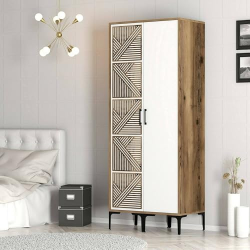 Dmora Kleiderschrank 2-türig Algol 80x201,4 cm Braun