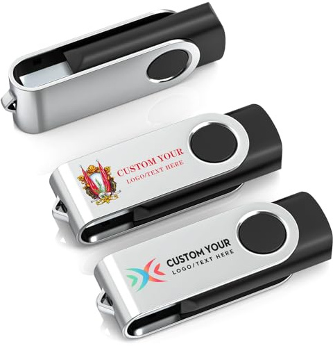 USB-Stick personalisiert, 100 Stück, Wooolken Pen Drive 2.0 mit Gravur von Text, Muster, Firmen- oder individuellem Logo, 128 MB/256 MB/512 MB/1 GB/2 GB/4 GB/8 GB/16 GB/32 GB/64 GB/128 GB