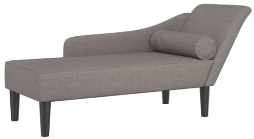 vidaXL Chaiselongue mit Kissen Taupe Stoff