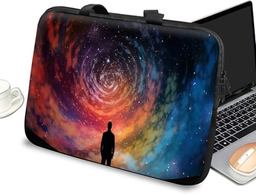 Custodia universale per computer portatile da 10, con maniglia e cerniera, borsa messenger per tablet da 7-10 pollici, per iPad/Notebook/eBook/Lettori, Universo Interstellare