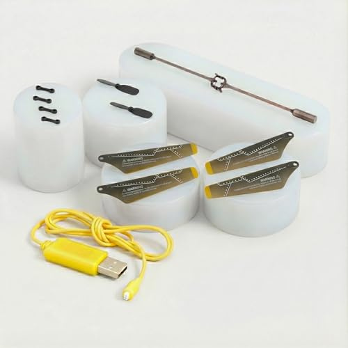 SYMA Ersatzteile-Set Crash-Kit mit Usb-Ladekabel für RC ferngesteuerter Hubschrauber Apache S109, S109G, Modellbau-Helikopter inkl. Rotorblätter, Connect-Buckle, Stabilisator u. Zubehör f. Reparaturen